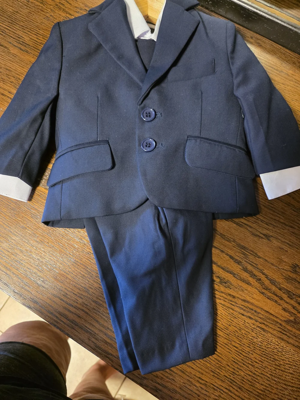 Boys Navy 5-Piece Suit Jacket & Pants 3-6M